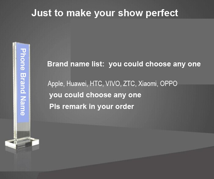 Acrylic Mobile Phone Brand Name Leader Holder Cell Phone Adverting Paper Stand for exhibition Store display Open show case