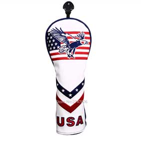 Golf förarskydd fairway wood cover hybrid huvudskydd usa startar och ränder stil med eagle mönster: 1x hybridöverdrag