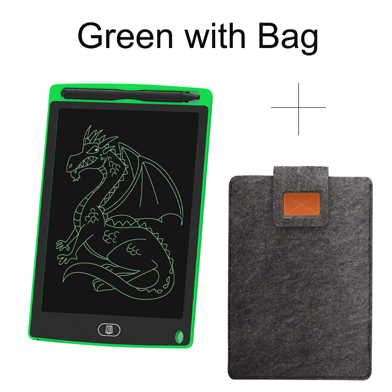 Przenośny Smart 8.5 'lcd cyfrowy tablet do pisania pismo odręczne tablet graficzny tablica do pisania grafiki do rysowania 5 kolorów: Green With Bag