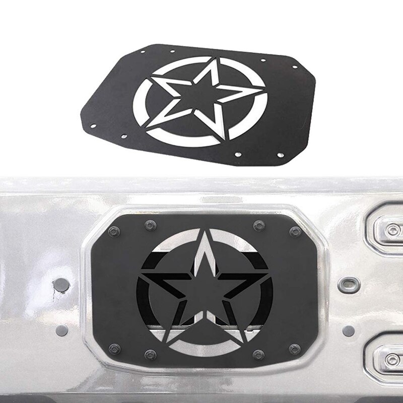 Reservehjulsholder slett påfyllingsplate trampstempel bakluke ventilasjonsplate deksel for 2007 jeep wrangler  jk 2/4 dør(stjerne)