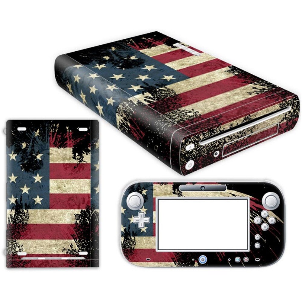 PVC printing skin vinyl stickers for wii u console and controller: TN-WiiU-0375