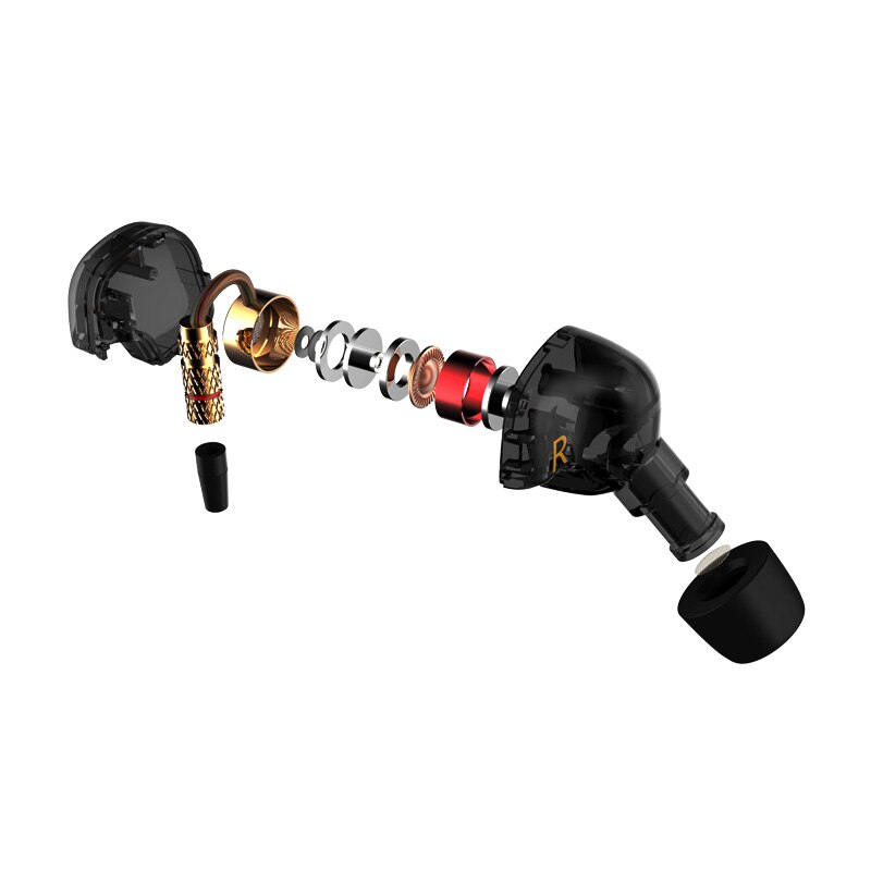 Kz Aten 1DD Dynamische Driver Hifi Sport Hoofdtelefoon Noise Cancelling In Ear Monitor Oortelefoon Voor Gaming Met Microfoon Transparant