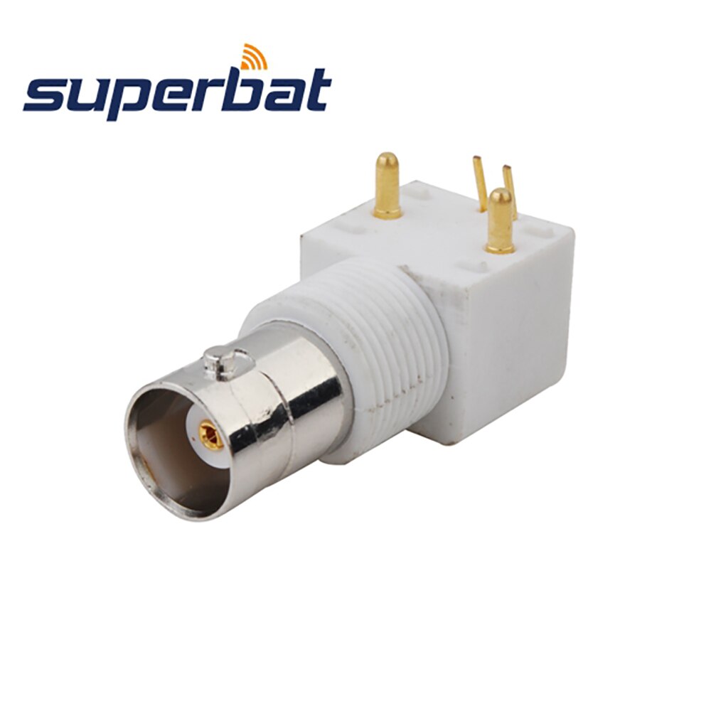 Superbat, 10 Uds., conector BNC, conector pasante comercial, conector hembra de ángulo recto, montaje PCB