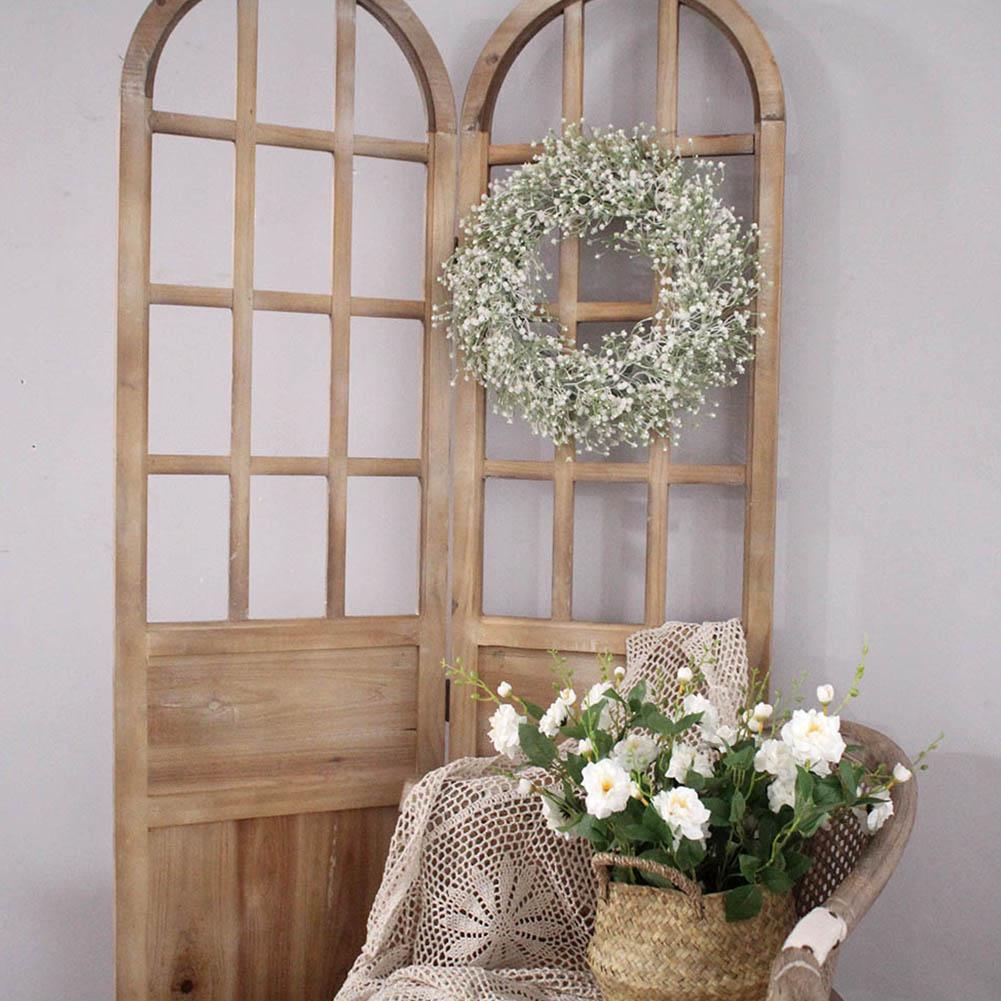 Artificial Babysbreath Wreath Garland for Wedding Decoration Home Party DIY Wall Hanging Front Door Decoration