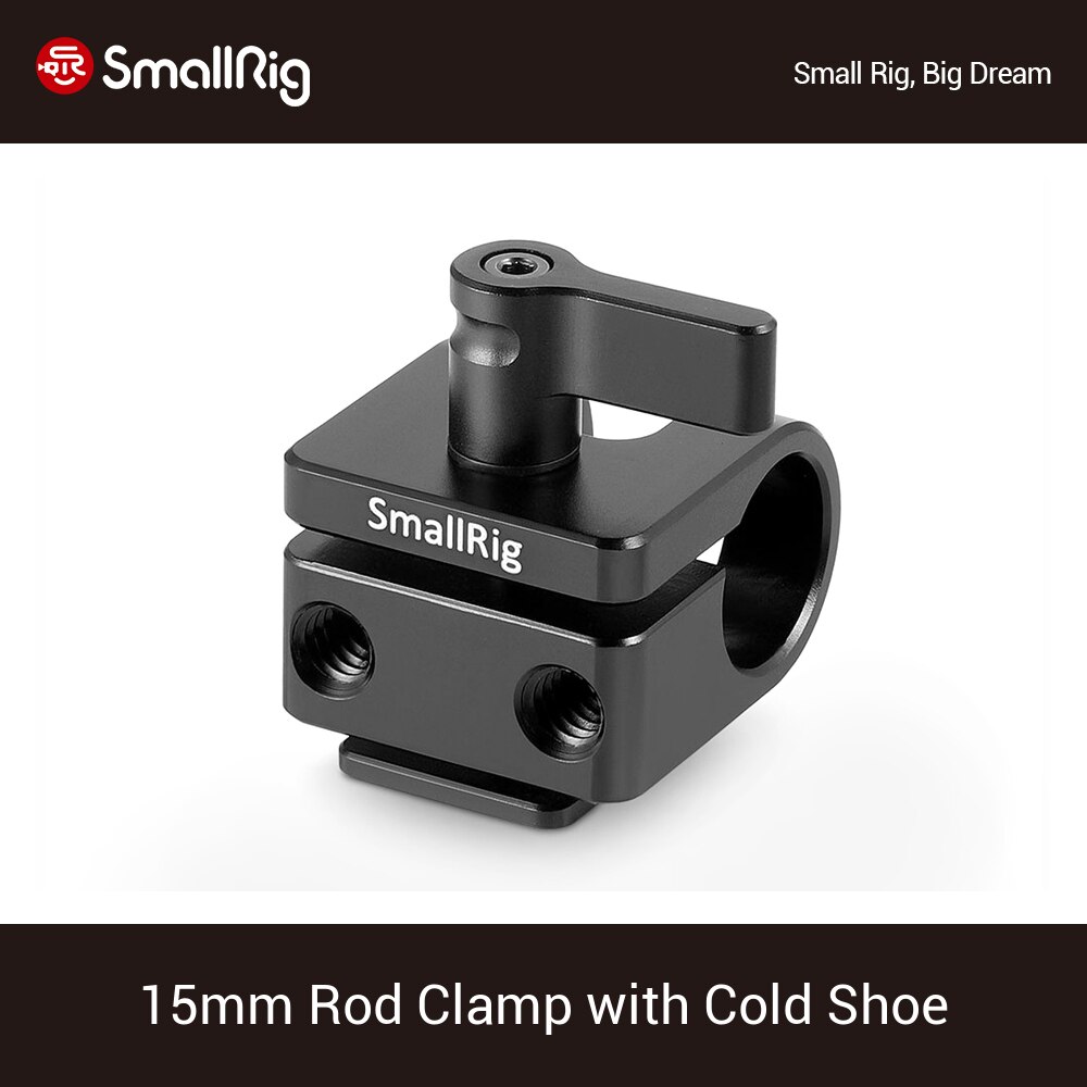 Smallrig Standaard 15 Mm Rod Klem Met Shoe Mount Voor Universele Dslr Camera Shoe Mount Accessoires-1597