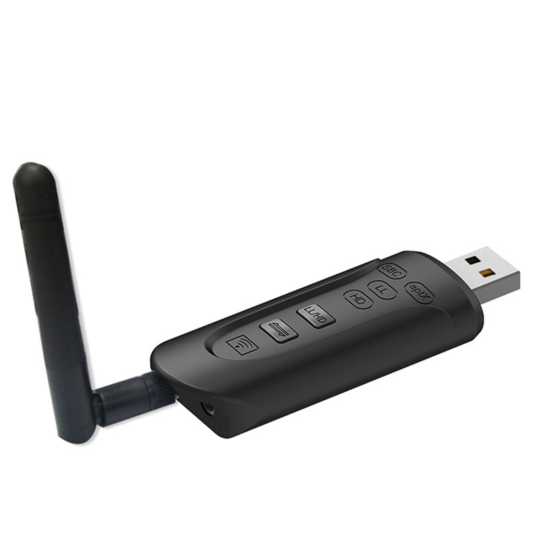 Bluetooth 5.0 Audio Transmitter USB Dongle Aptx HD/LL Low Latency BT 5.0 3.5Mm AUX Jack RCA Wireless Adapter &amp; Mic