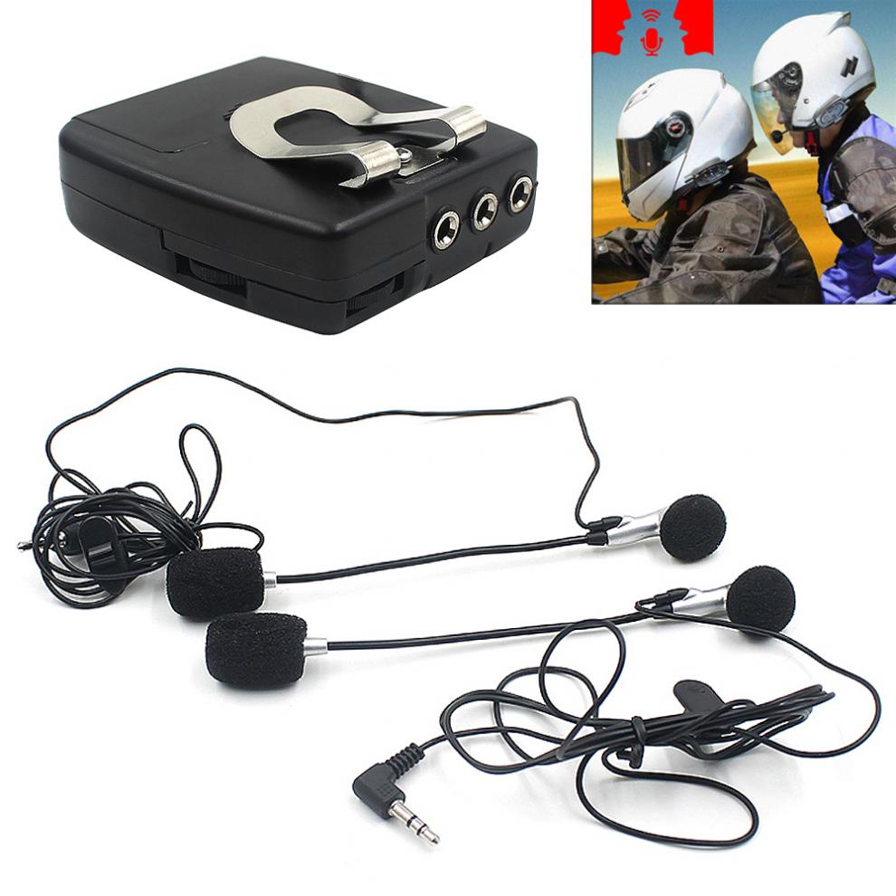 Universal Motorcycle Headset Helmet 2 Way Intercom Communication System Interphone 3.5MM Plug with MIC For Motorbike