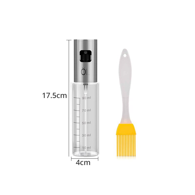 Olijfolie Spuit Dispenser Voor Koken, Bbq En Lucht Friteuse, premium Glas Olie Azijn Sojasaus Spray Voor Grillen, Keuken: With Scale x 1