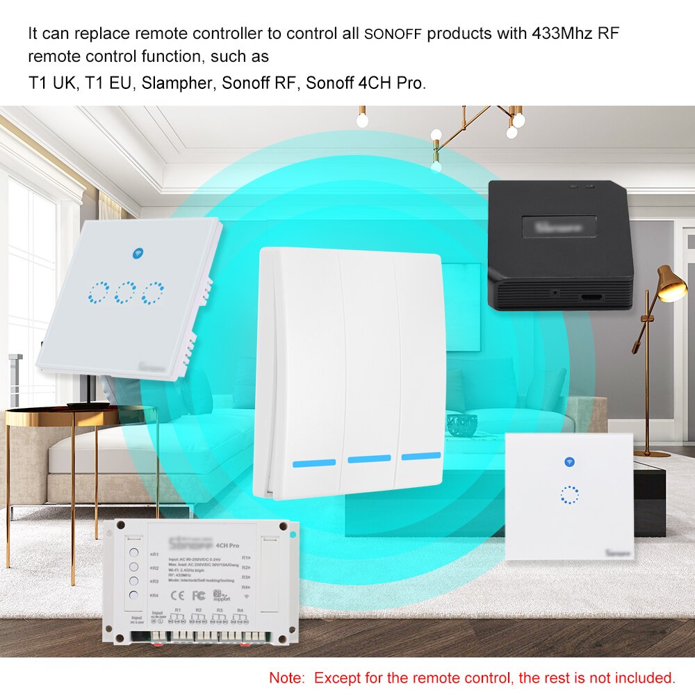 Interrupteur de lumière murale télécommande 3/2/1 Gang 86 Type panneau de commutation 433MHz sans fil APP RF télécommande émetteur