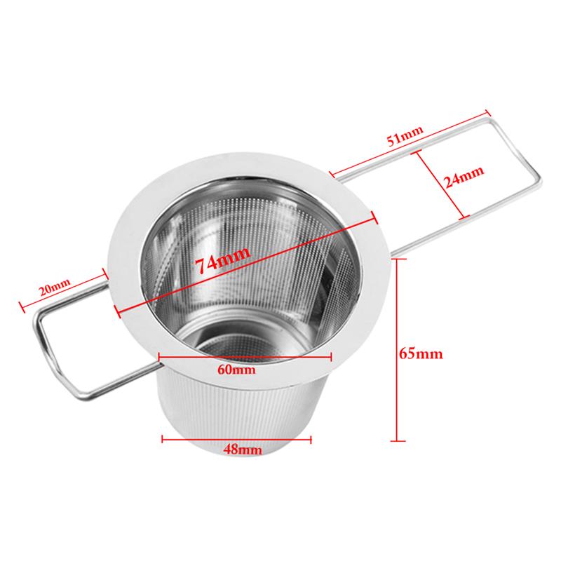 Gjenbrukbar 304 rustfritt stål te sil filter filter kurv folding te infuser kurv med lokk te sil til tekanne