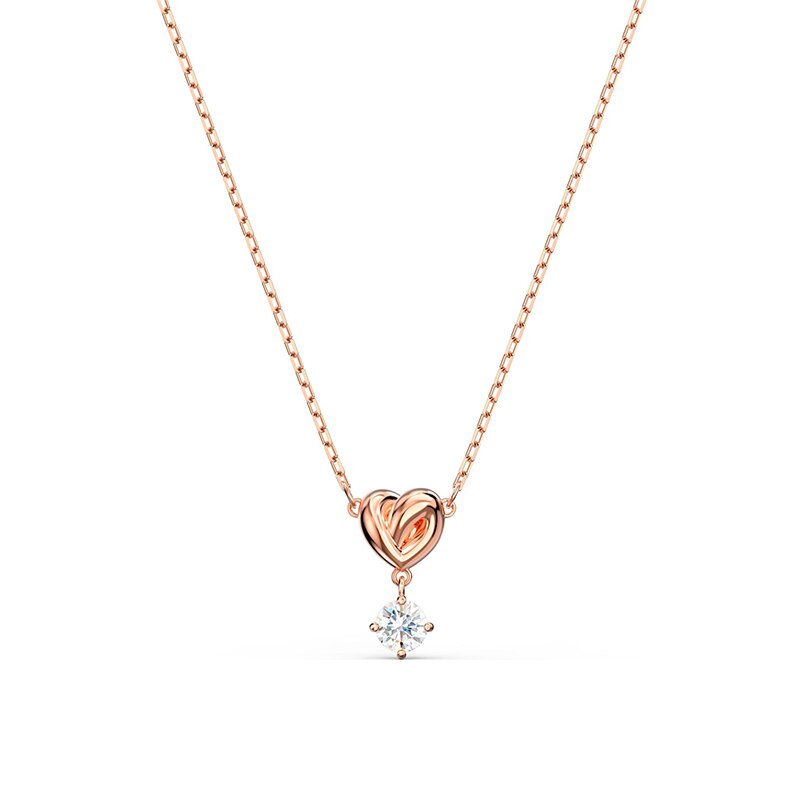 SWA high Eternal Love Rose LIFELONG HEART Lady Necklace To Send Girlfriend wife Birthday romantic: 5516542