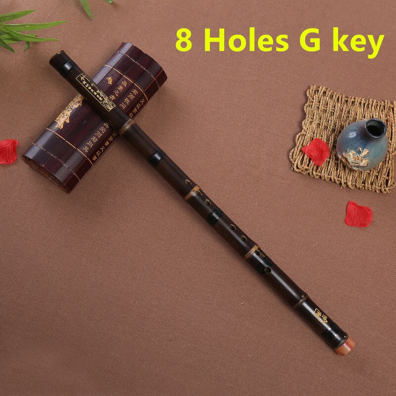 Lilla bambus fløjte xiao kinesisk lodret piccolo shakuhachi klassisk traditionelt musikinstrument kort dizi xiao: Brun 8- huls g-nøgle