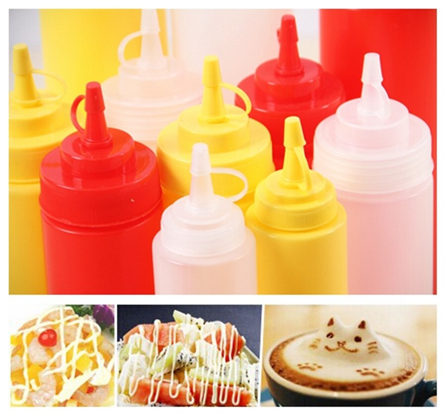 1Pcs 12Oz 16Oz 24Oz Keuken Plastic Squeeze Bottle Dispenser 8Oz Voor Saus Azijn olie Ketchup