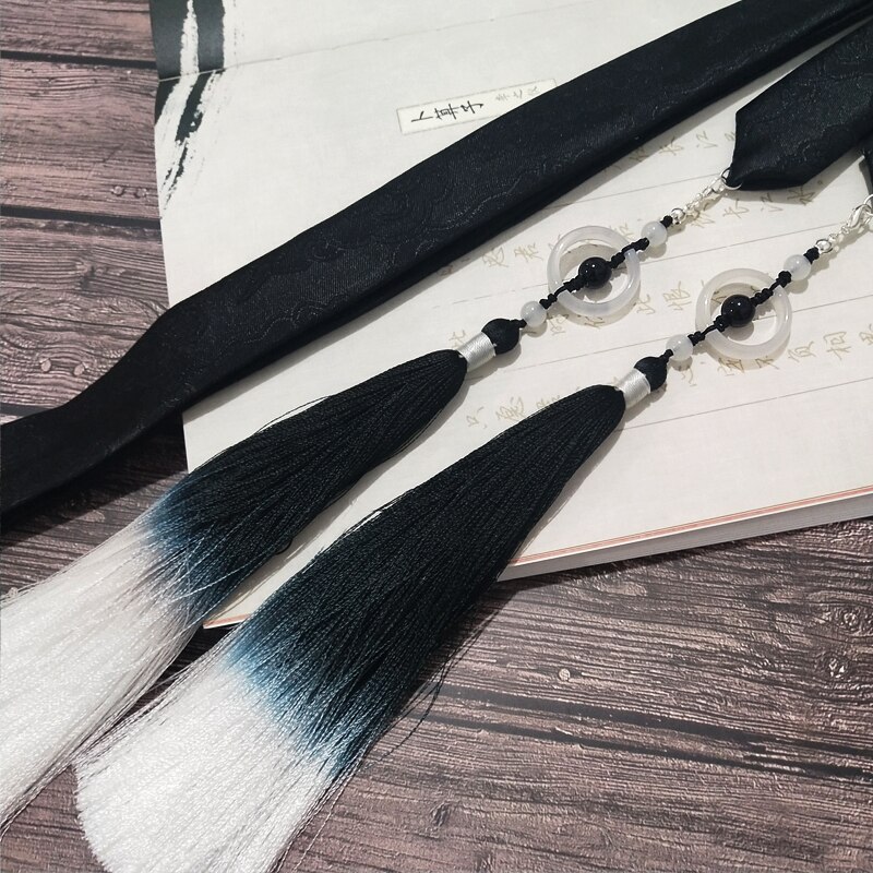 Bandeau pour cheveux hanfu noir et blanc, Style Antique, accessoires pour hommes et femmes