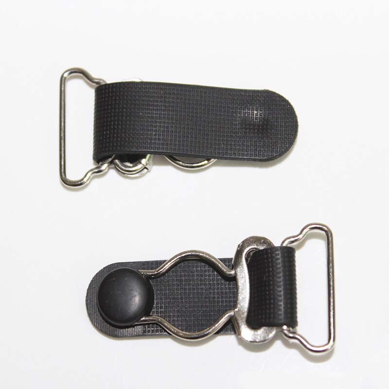 Porte-jarretelles à Clip en métal, 12 pièces/lot, 20mm, 0.8 pouces, accessoires de vêtement, boucle amovible, bas, clips en métal noir + PP
