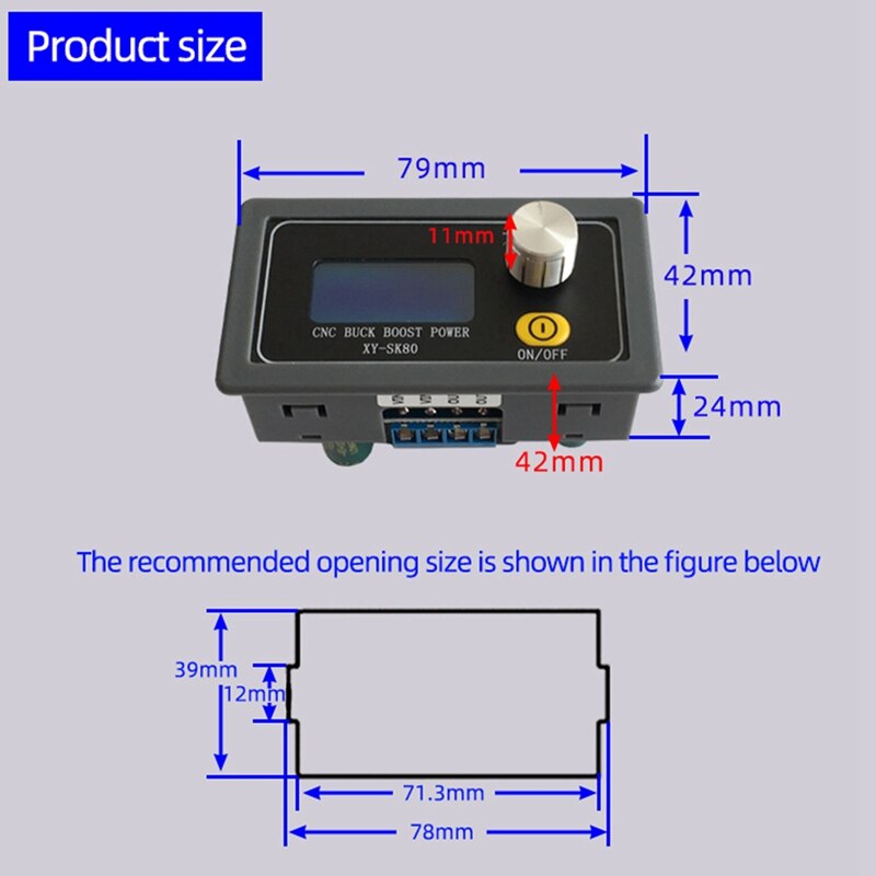 SK80 DC Buck Boost Converter CC CV 0,6-36V 5A módulo de potencia ajustable regulada fuente de alimentación de laboratorio