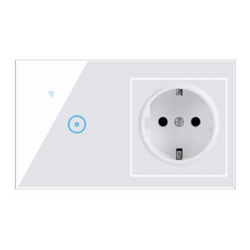 Tuya Multi-function Switch Socket Integrated Remote Control WiFi Smart Switch Socket EU1 2 3 Gang Support Alexa Google: 02