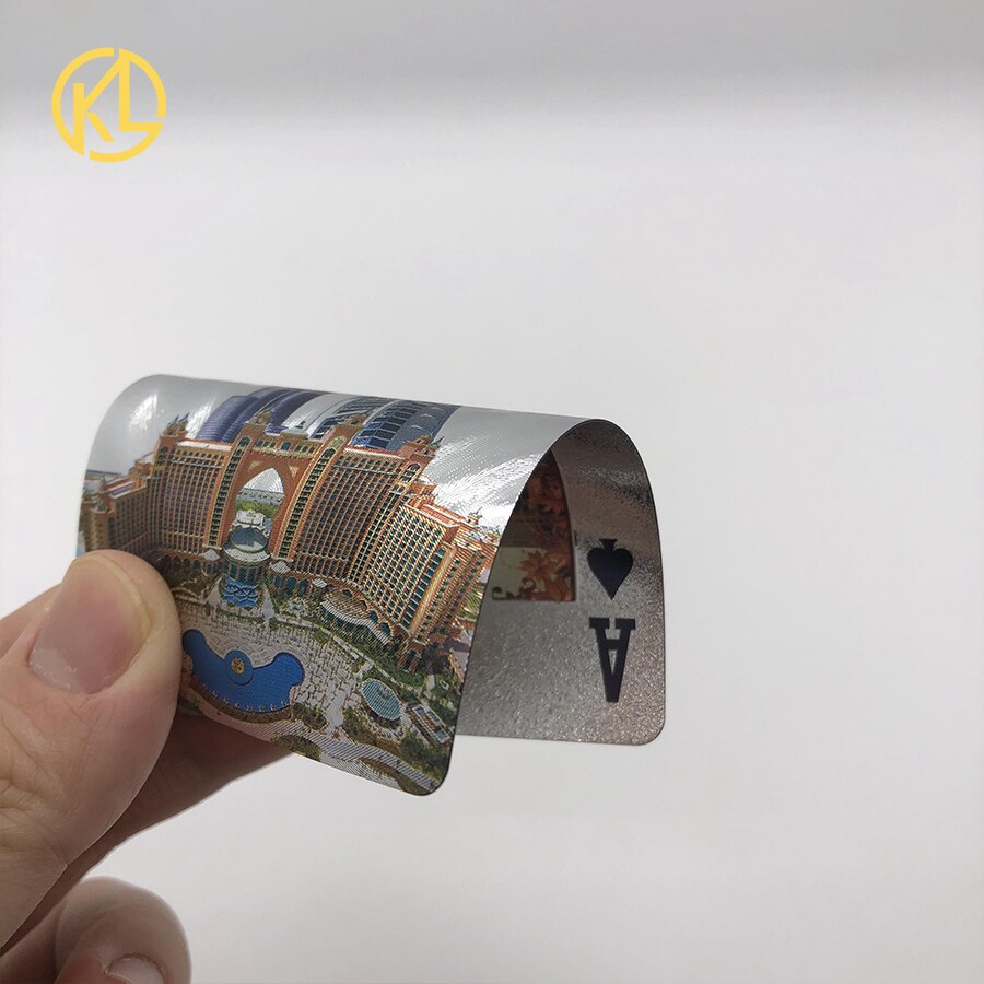 Dubai Building and scenery image silver Foil Plated Cards Waterproof Playing Card Limited Edition Collection