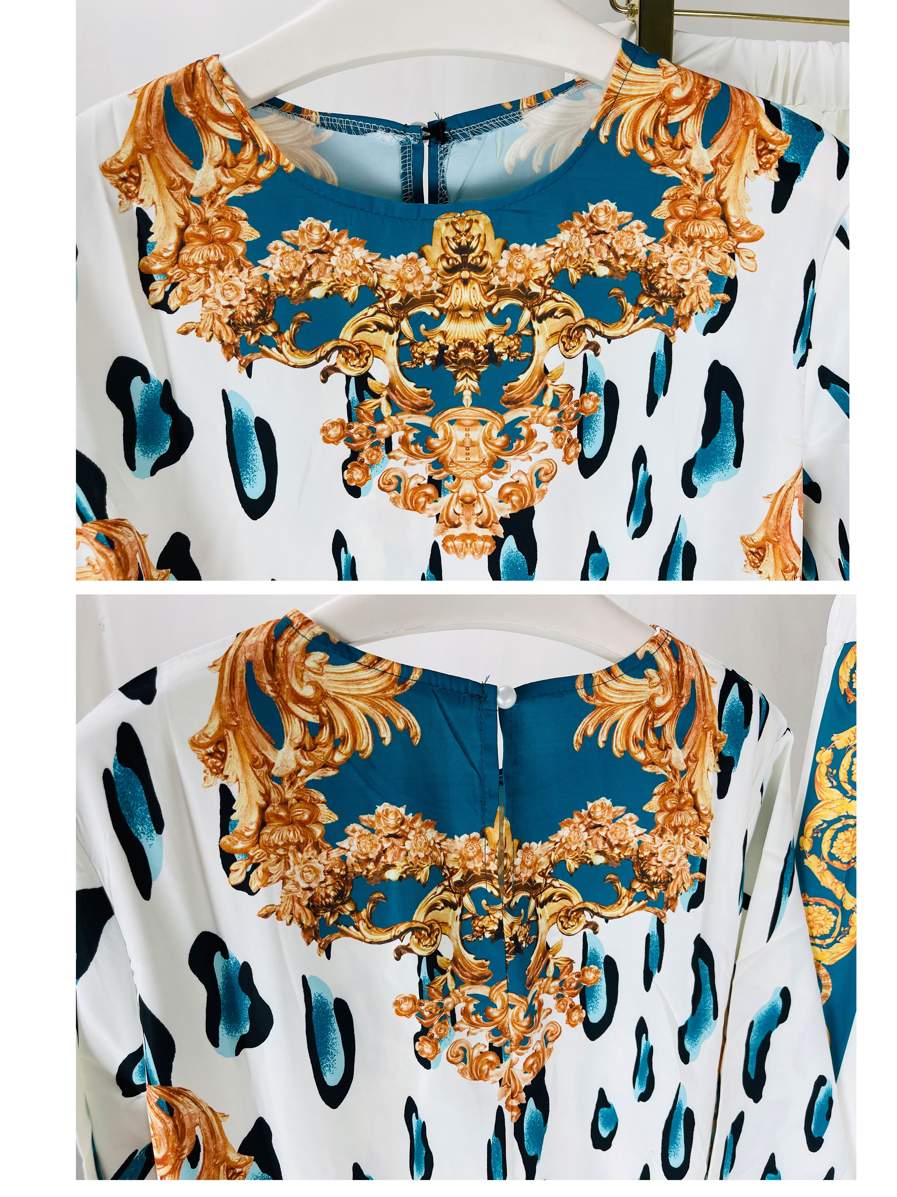 Dashiki African Suit (Dress and Trousers) For Lady(CPTZ11)