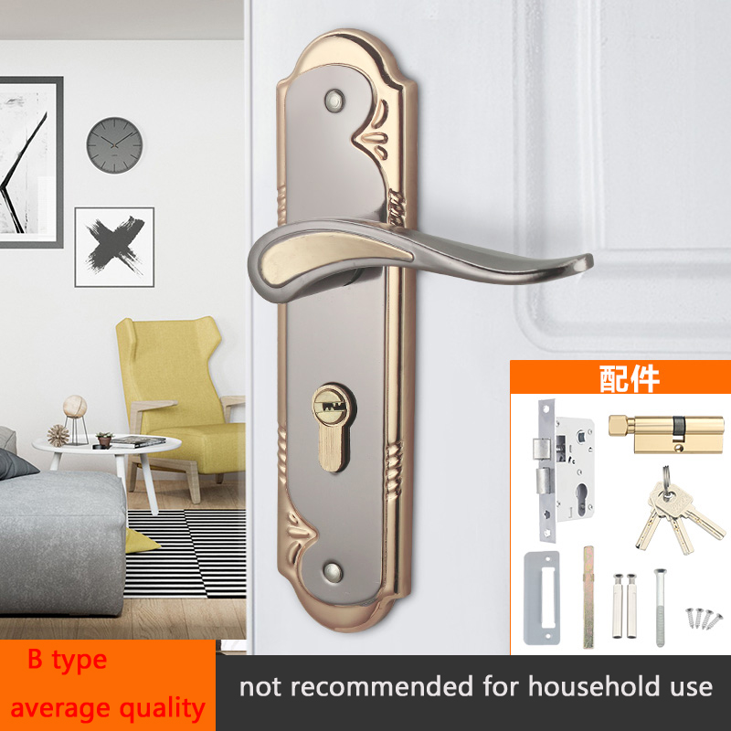 Slaapkamer Deurslot Set Intern Huis Met Sleutel Hout Veiligheidsdeurslot Voor Huis Deuren Knoppen Voor Deur Interieur Huis Beveiligingsslot: Goud