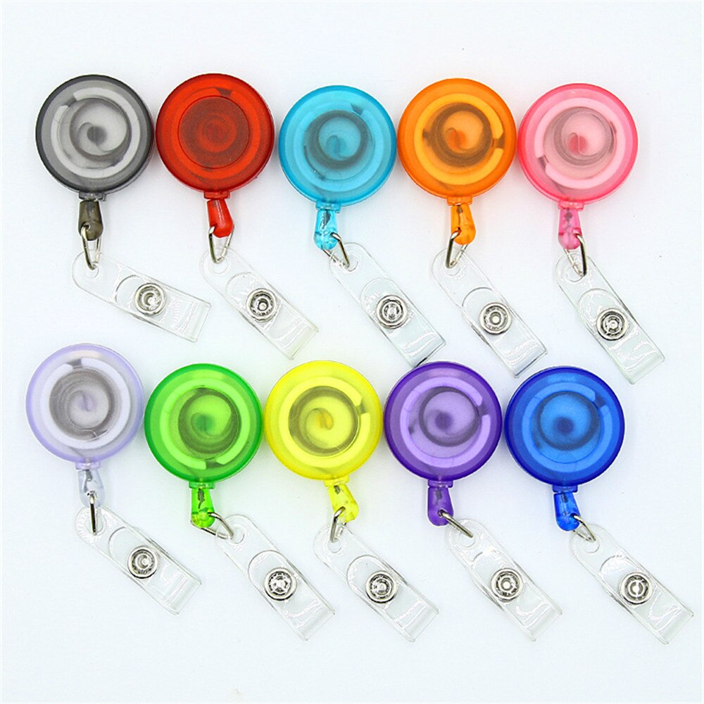 Matte Retractable Pull Badge ID Lanyard Name Tag Card Badge Holder Reels Key Ring Chain Clips School student office