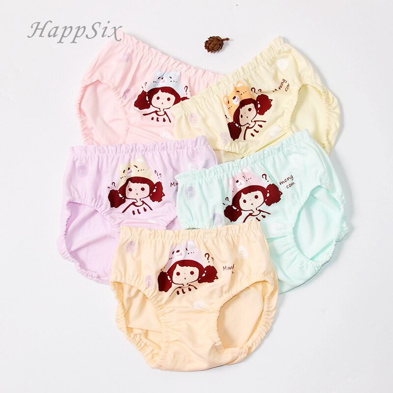 4 peças do bebê meninas roupa interior dos desenhos animados menina pão roupa interior crianças meninas briefs roupas da menina do bebê 0-1-2years crianças