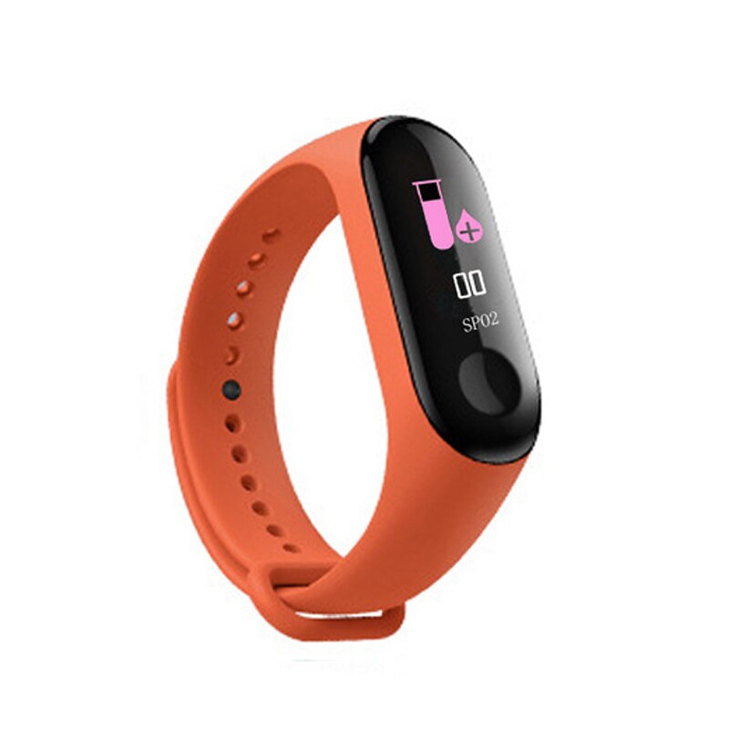 Draagbare sport  m3 fitness tracker horloge smartband waterdichte slimme armband bloeddruk hartslagmeter polsband mannen: Oranje