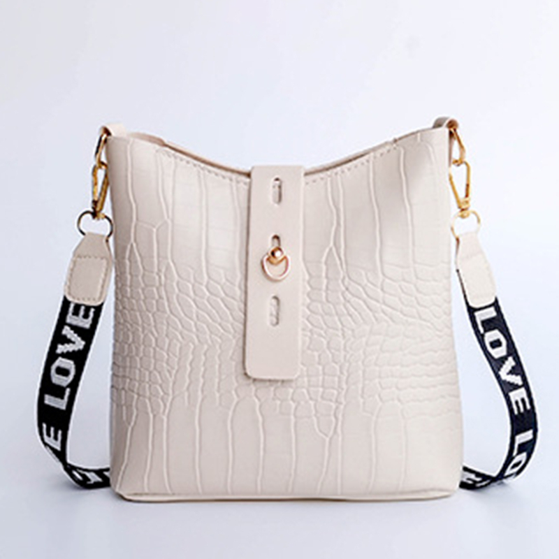 Crocodile Messenger Bags For Women Luxury Ladies Handbags Bucket Bag Pu Leather Crossbody Shoulder Bag Female: Clear