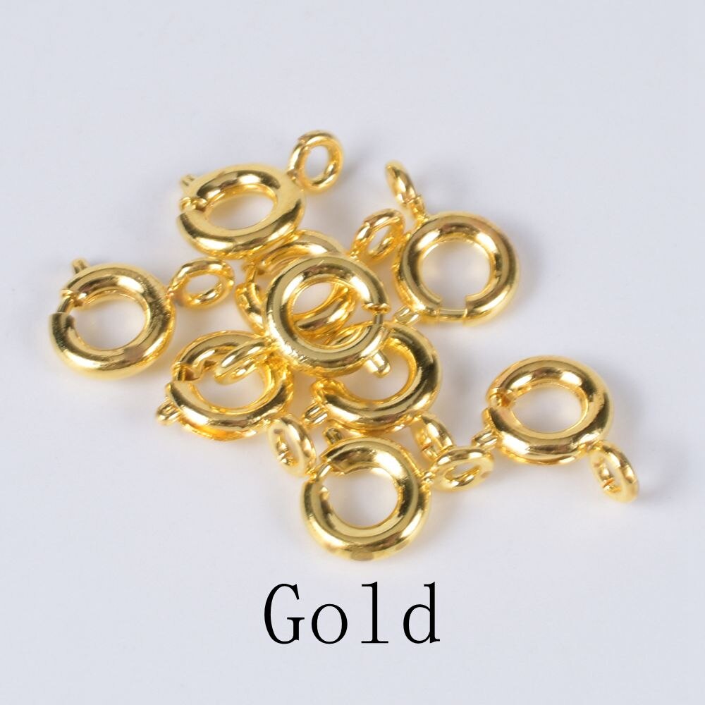 30 sztuk/partia koło otwarte pierścienie wiosna klamrami Diy naszyjnik bransoletka łańcuchy złącza klamrami do tworzenia biżuterii dostaw: Gold / 7mm