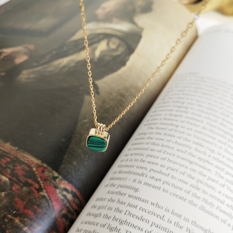 Louleur real 925 sterling silver vener fyrkantigt hänge turkos halsband guld ädelsten halsband för kvinnor fina smycken