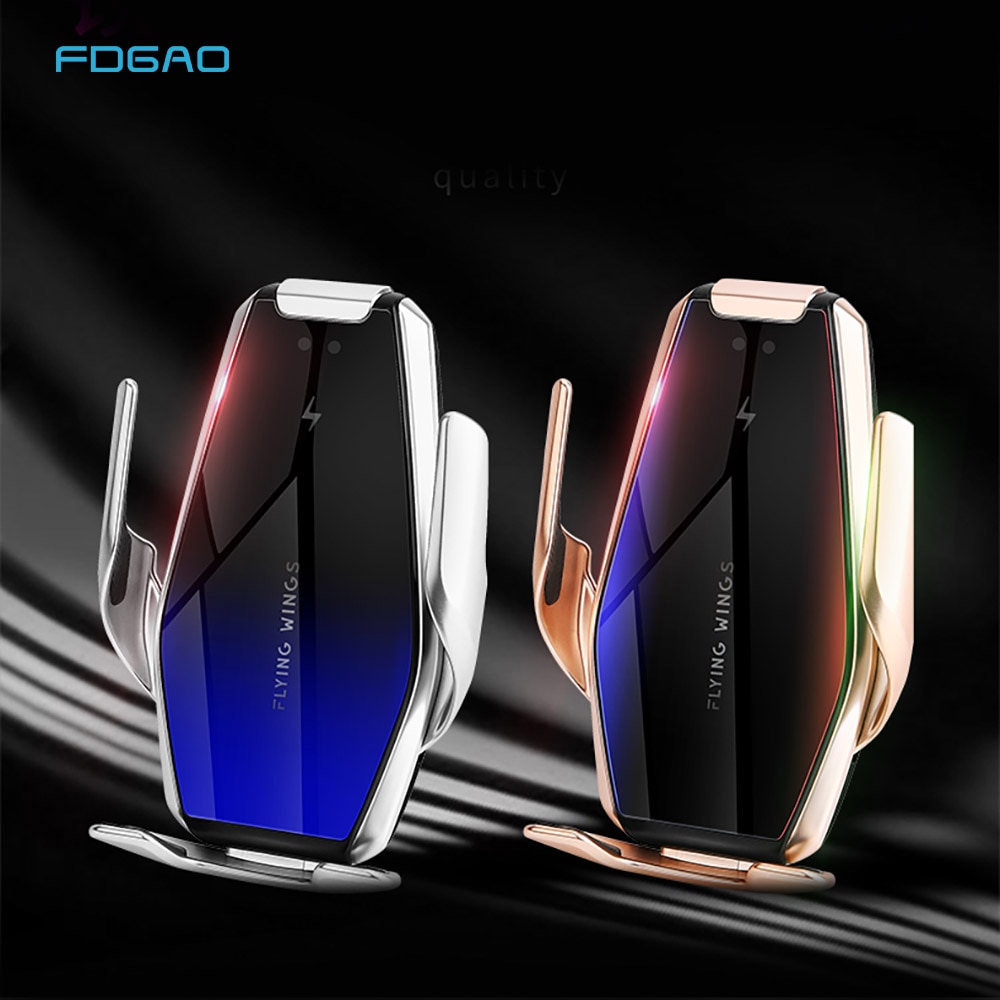 Car Phone Holder 15W Fast Wireless Charger For iPhone 11 Pro XS Max XR Samsung S10 S9 Automatic Clamping QI Wireless Car Charger