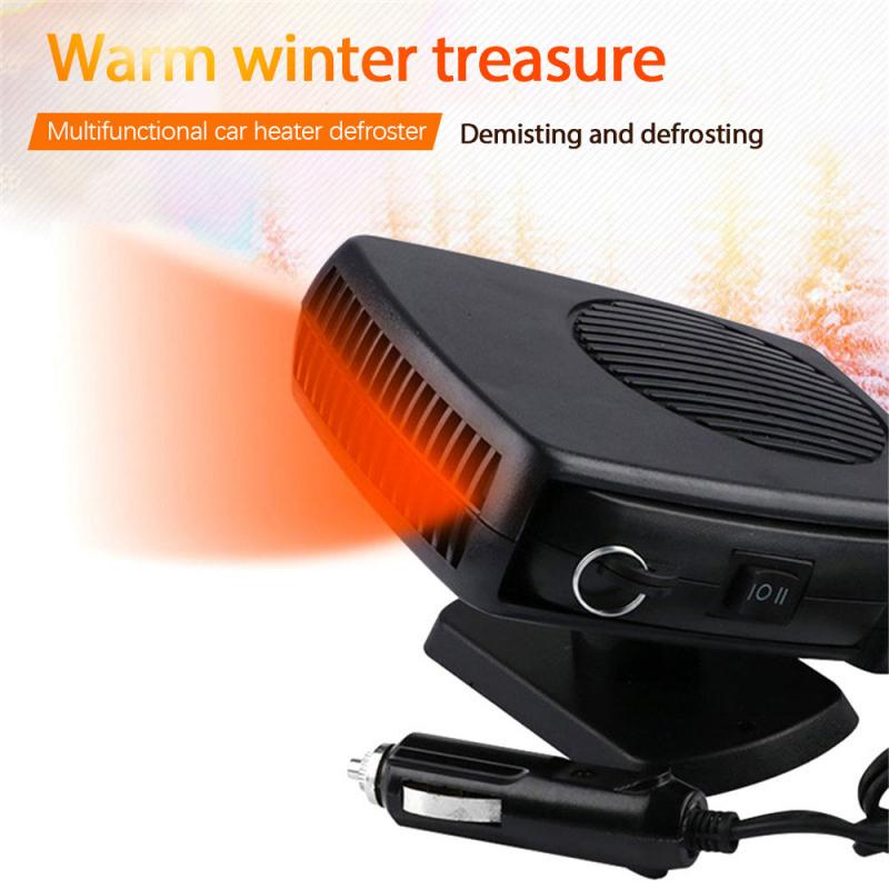 Ventilador de calefacción para vehículo de 12V/24V, 150W, función de desempañamiento de descongelación de aire frío, radiador giratorio cuatro en uno de lata de 306 grados