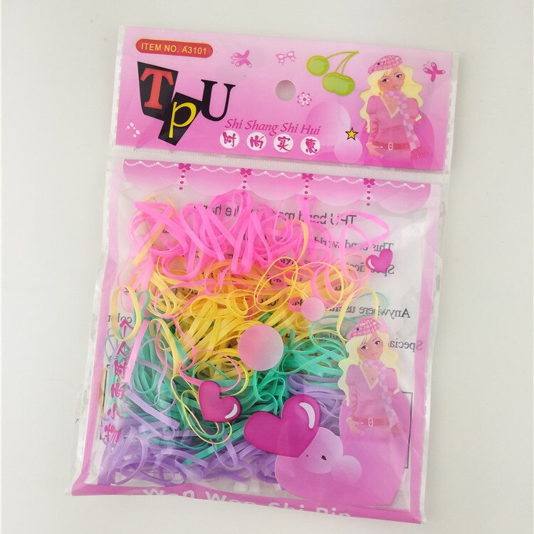 2500Stck/100 0Stck/100Stck/Pack Einweg freundlicher Haar Bands Mädchen Nette Elastische Gummi Band Seil Kind Haar Zubehör Stirnband: 3