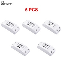 5 Pcs Sonoff Wifi Smart Switch Wifi Gecontroleerde Schakelaar Draadloze Relais Schakelaar Universal Diy Smart Home Wifi Schakelaar Domotica Apparaat