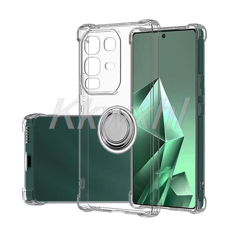 Para Infinix Note 50s 50 Pro + Pro 4G 50x 5G + X6855 X6870 X6857B soporte de anillo trasero funda de teléfono Original a prueba de golpes: Lona / Negro