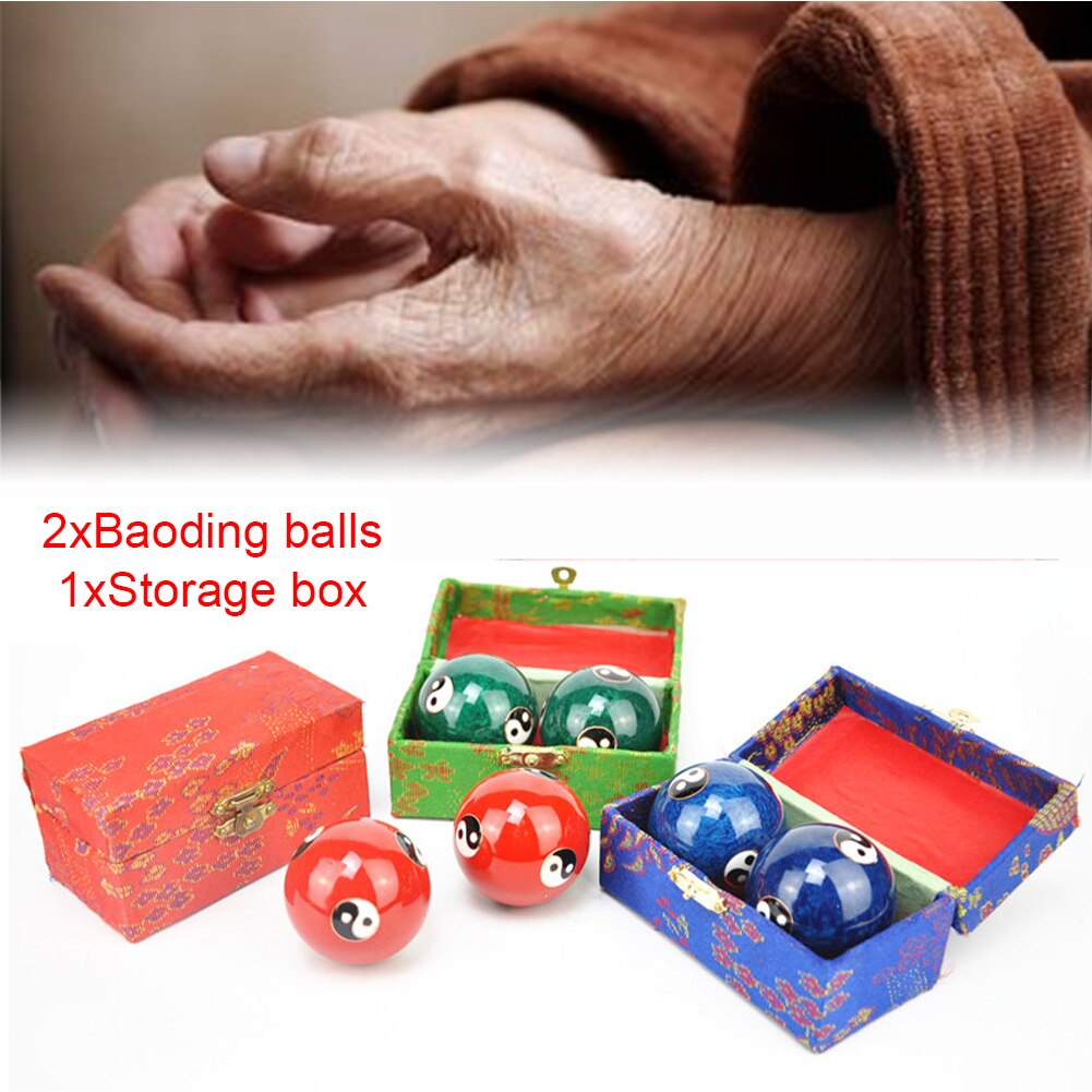 Boule de méditation chinoise, 2 pièces, Fitness, Baoding Ball, exercice pour les doigts Yin Yang, soulagement du Stress, thérapie de Relaxation