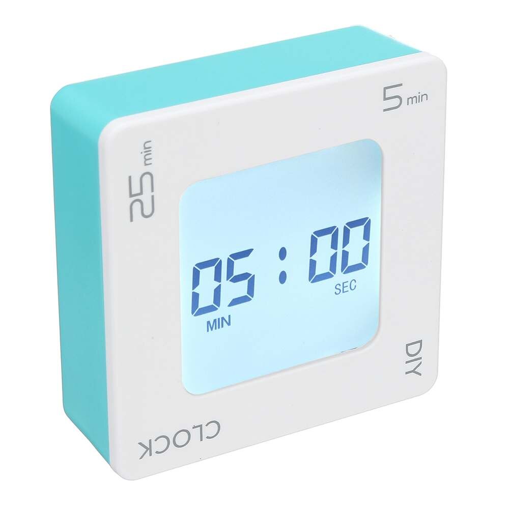 LED Alarm Clock Digital Flip Vibration Reminder Countdown Timer Snooze Time Adjustable Bedside Kitchen Desktop Timer Supplies: Light blue