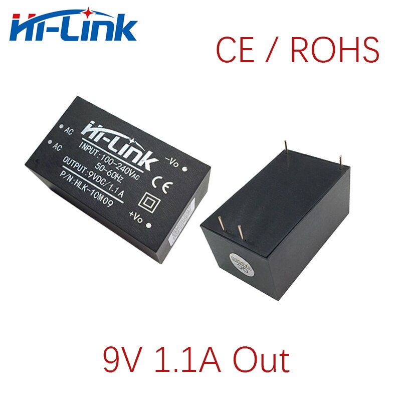 Free Ship 2pcs/lot 85-264V to Isolated 9V 1100mA power module supply HLK-10M09 AC DC switch