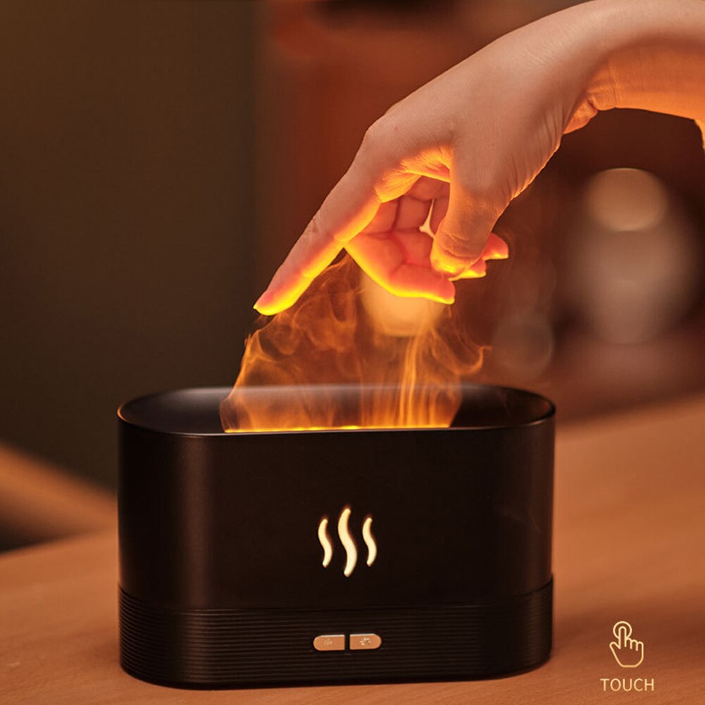 Draagbare Mute Vlam Licht Luchtbevochtiger Stille Aroma Diffuser Huishoudelijke Kantoor Kamer Water Mist Maker Essentiële Oliën Spuit
