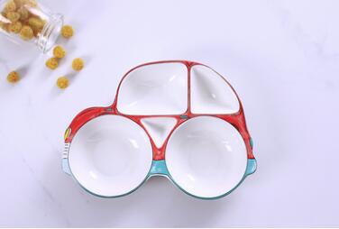 Assiette en céramique créative en forme de voiture, meilleure , vaisselle pour enfants, fruits secs sains, assiette à Dessert, bons pour enfants, 1215: red