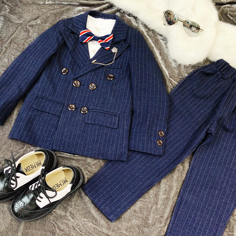 Conjunto de trajes de estilo inglés para niños, traje Formal para niños, traje de de boda de para niños, pantalones brasileños 2 piezas conjunto de ropa