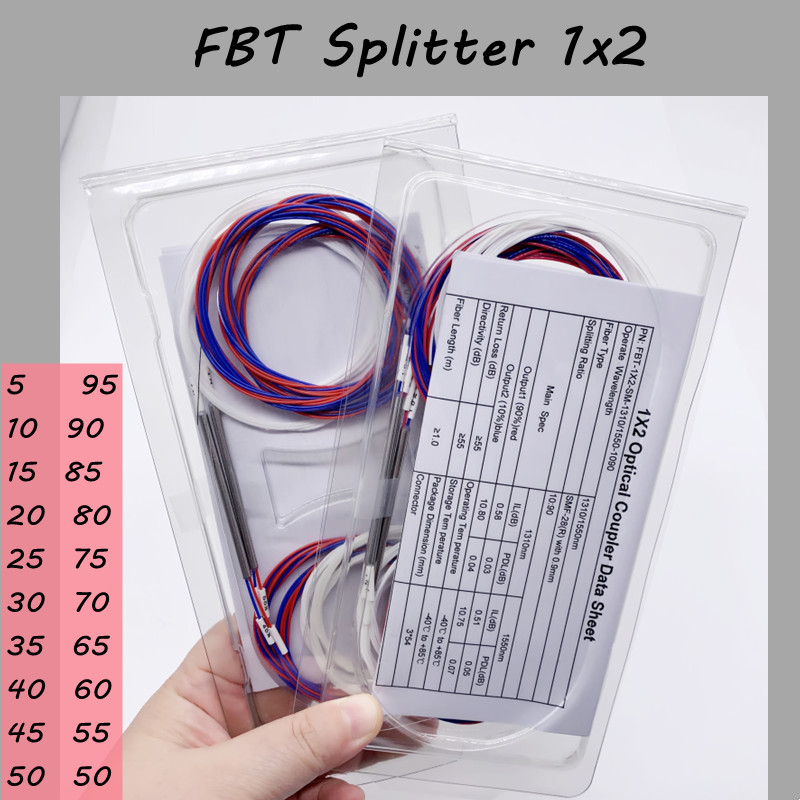 10 stücke fbt Lichtwellenleiter-Splitter ohne Steck verbinder 1x2 0,9mm unausgeglichener Koppler