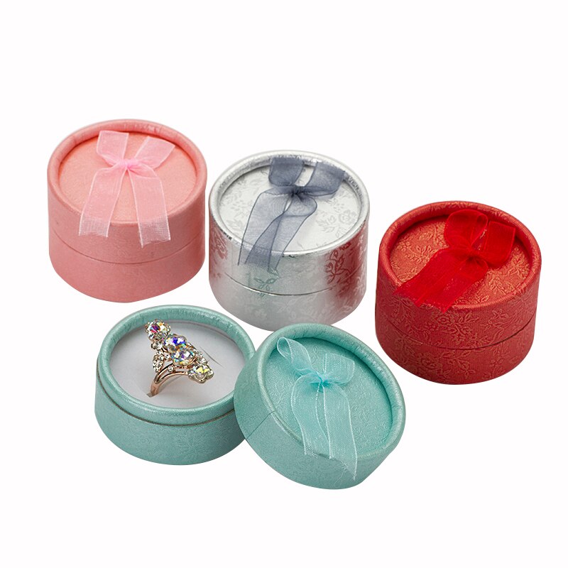 Paper Round Ring Earring Box for jewelery Boxes Packing Display Holder Carrying Cases Factory Small Silver