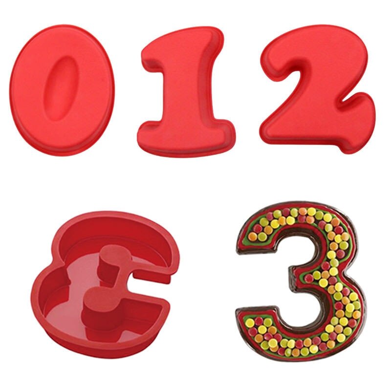 Large Silicone Number Cake Tin Mould Birthday Anniversary1##