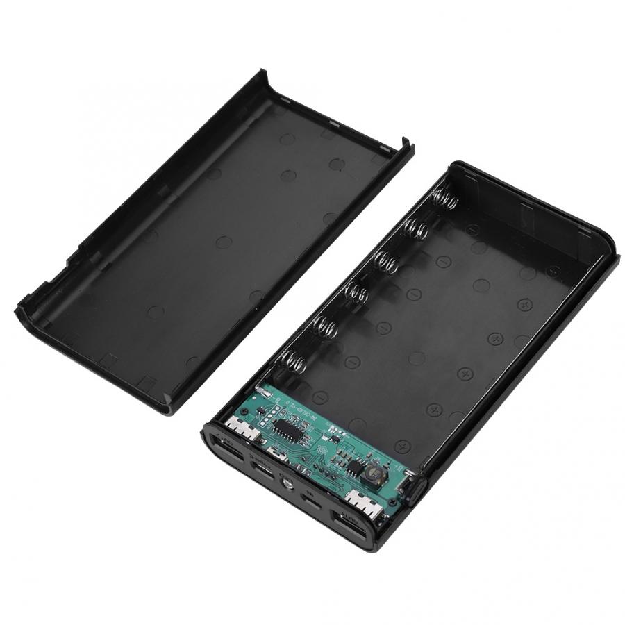 powerbank case 6 Sections 18650 DIY Type-C Two-way Fast Charging Power Bank Nesting Case Power Bank Box poetable diy power