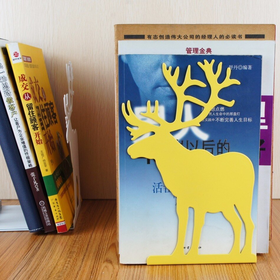 Creativo alce renna modellazione metallo reggilibri che ristabilisce i sensi antichi desktop di ricevere organizzare reggilibri volto da un paio di prezzo