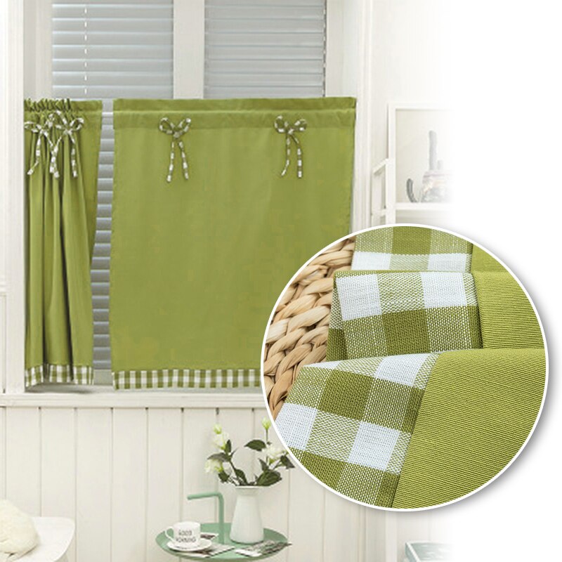 Pastoral Style Bowknot Short Curtain Bay Window Balcony Student Bed Curtain Living Room Kitchen Home Decoration