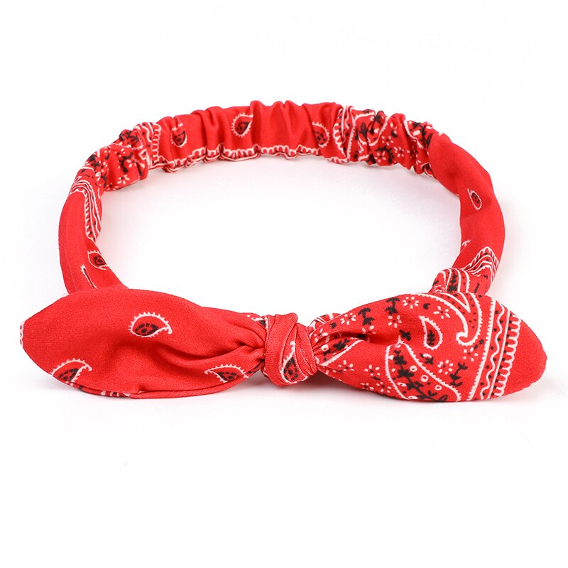 Bandeau élastique à nœud croisé pour femmes, style Boho, imprimé doux et solide, style Vintage, Turban, bandana, accessoires pour cheveux: S2-4