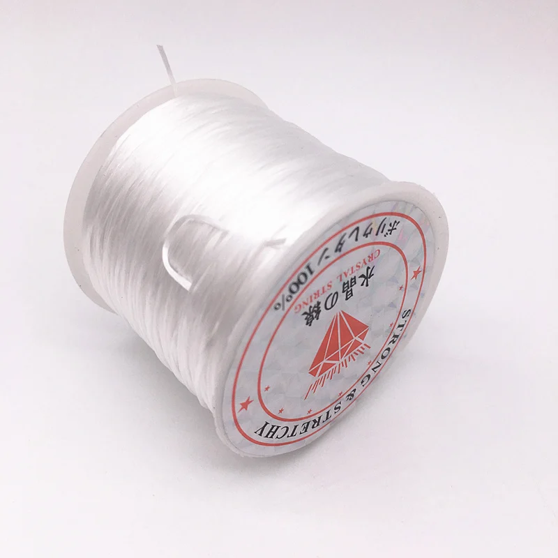 50M/Roll Bunte Flexible Elastische Kristall Linie Seil Schnur Für Schmuck Machen Perlen Armband Draht Angeln Gewinde Seil: white