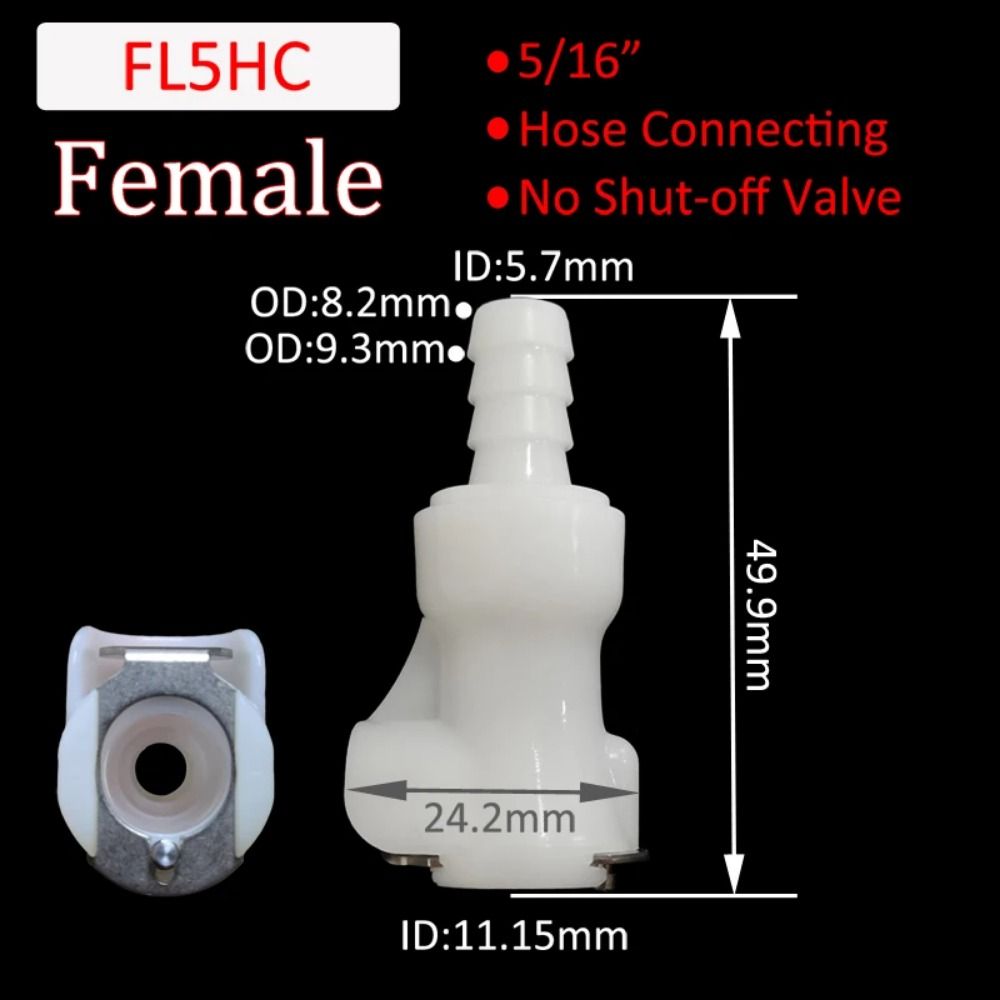 1Pcs Tube Connector Hose Joint Disconnect Fitting Coupling Male Female Quick Coupler 5/16 3/8 L-Series Hose Barb Valved: Red